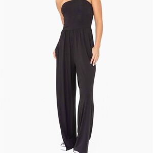 Mono B Strapless Wide-Leg Jumpsuit in Black medium